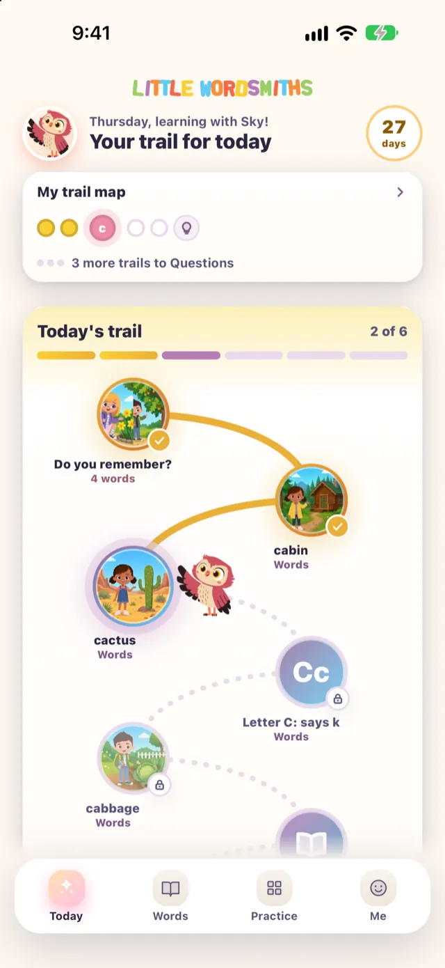 Today: Your trail for today, with a path of stops that begins with Do you remember?