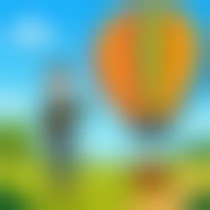 Picture of the word hot air balloon for children