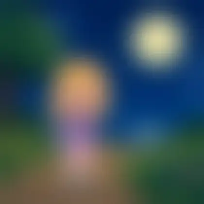 Picture of the word moonlit for children