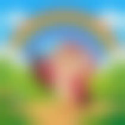 Picture of the word rainbow for children