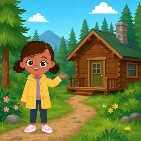 Picture of the word cabin for children
