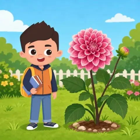 Picture of the word dahlia for children