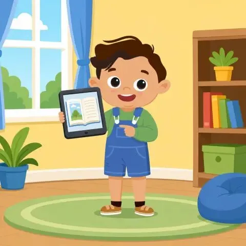 Picture of the word e-book for children
