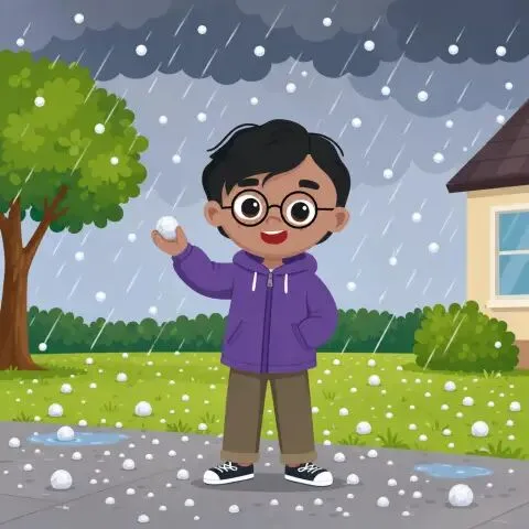 Picture of the word hail for children