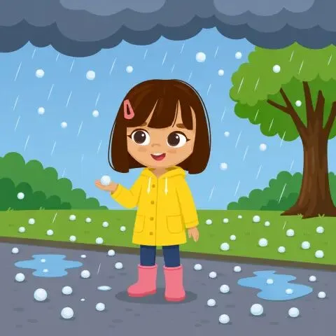 Picture of the word hailstone for children