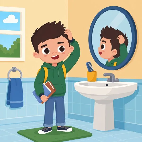 Picture of the word hair for children