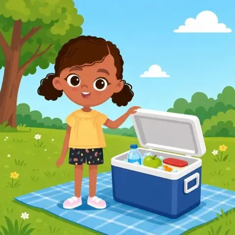 Picture of the word ice box for children