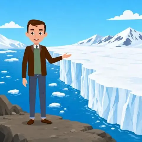 Picture of the word ice cap for children
