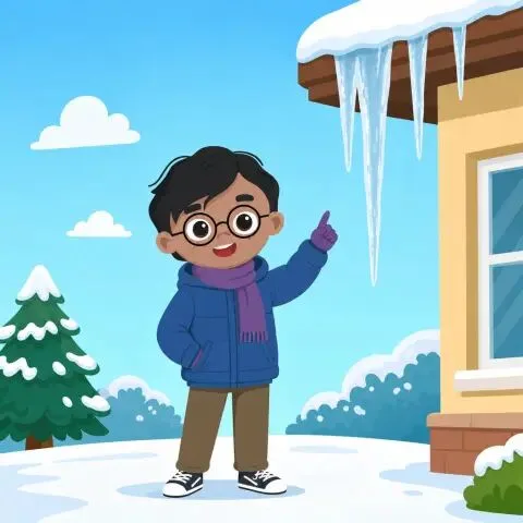 Picture of the word icicle for children