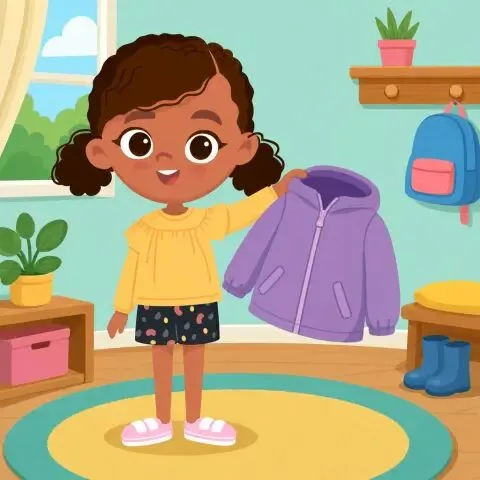 Picture of the word jacket for children