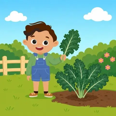 Picture of the word kale for children
