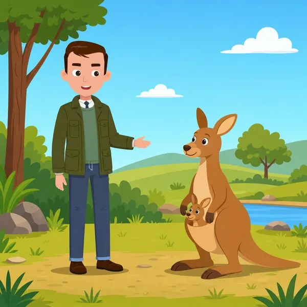 Picture of the word kangaroo for children