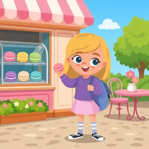 Picture of the word macaron for children