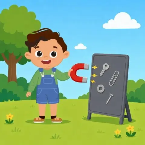 Picture of the word magnetic for children