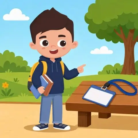Picture of the word name tag for children