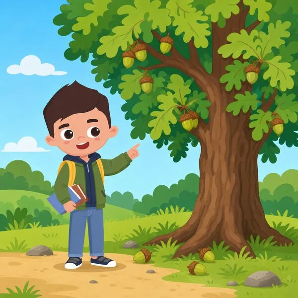 Picture of the word oak for children