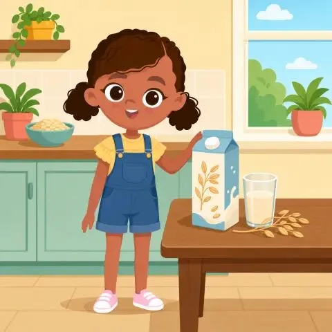 Picture of the word oat milk for children