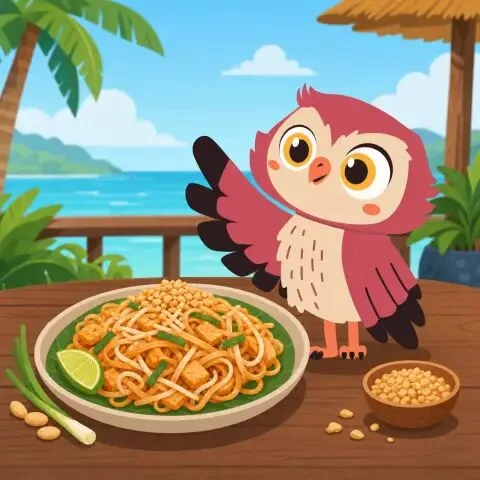 Picture of the word pad thai for children