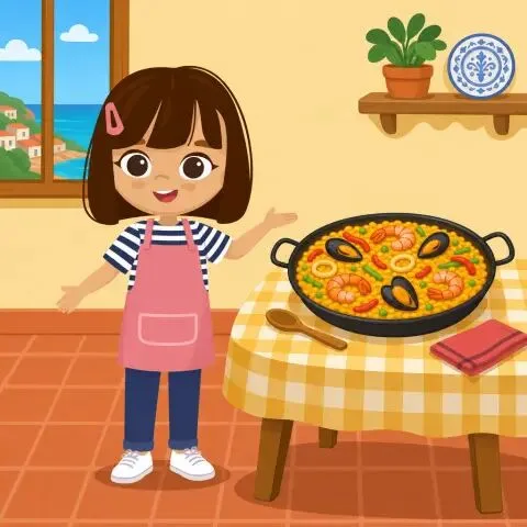 Picture of the word paella for children