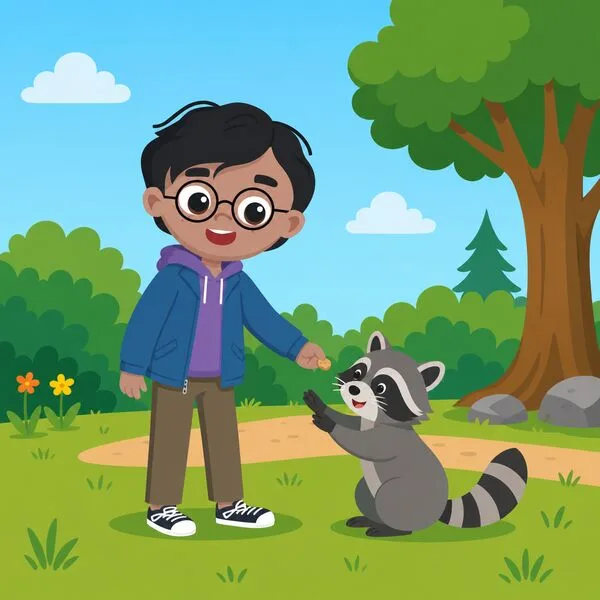 Picture of the word raccoon for children