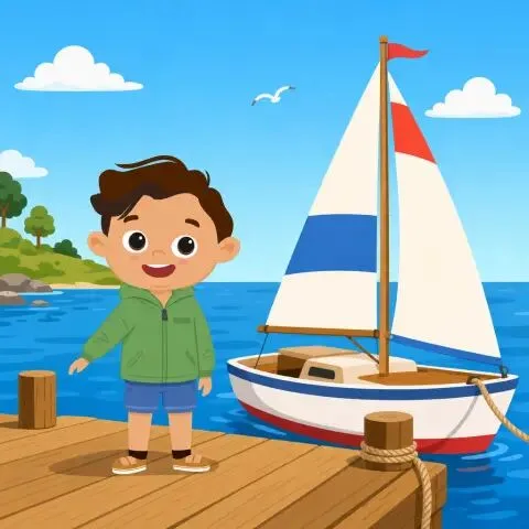 Picture of the word sailboat for children