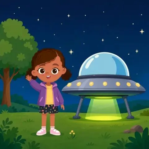 Picture of the word UFO for children