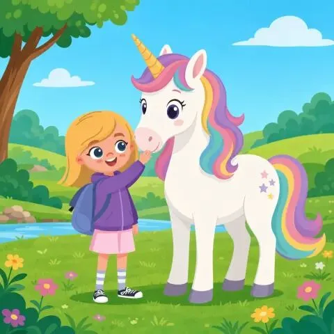 Picture of the word unicorn for children
