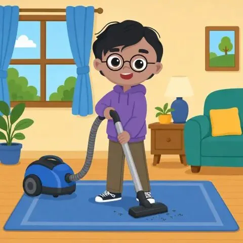 Picture of the word vacuum for children