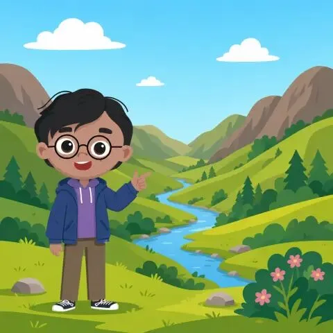 Picture of the word valley for children