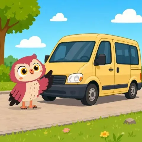 Picture of the word van for children