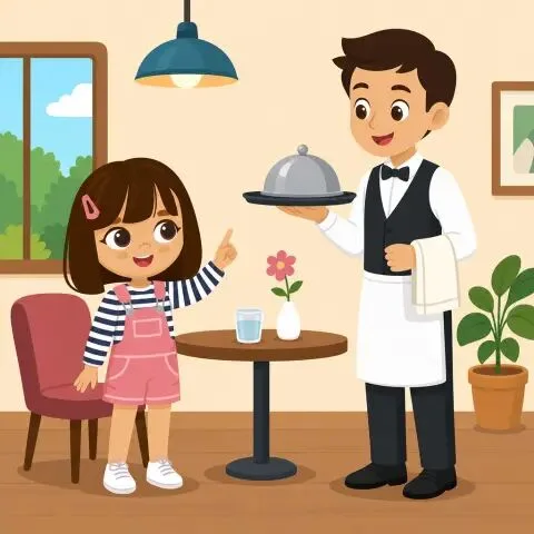 Picture of the word waiter for children