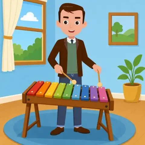Picture of the word xylophone for children