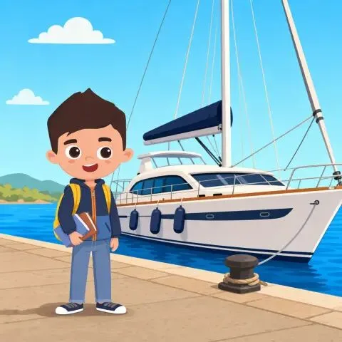 Picture of the word yacht for children