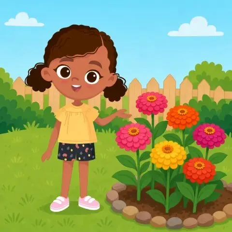 Picture of the word zinnia for children